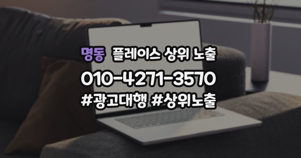 명동 플레이스 상위 노출
