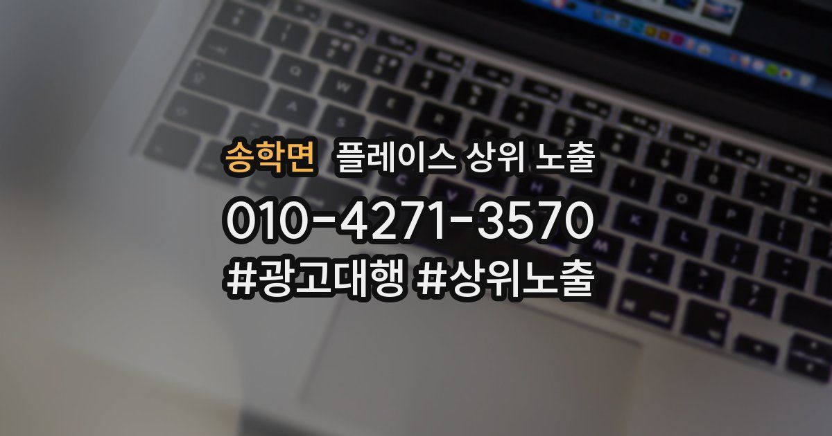 송학면 플레이스 상위 노출