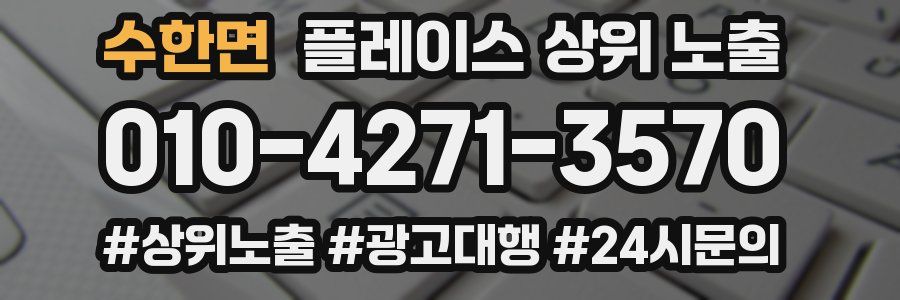 수한면 플레이스 상위 노출