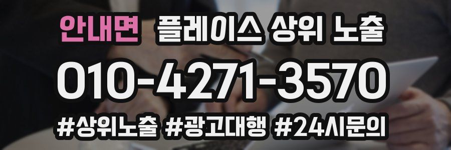 안내면 플레이스 상위 노출