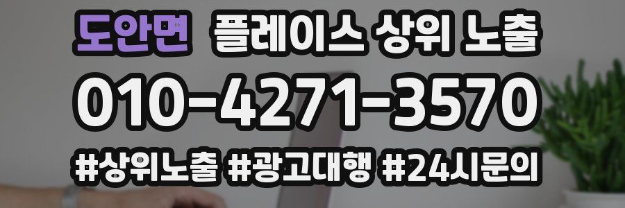 도안면 플레이스 상위 노출