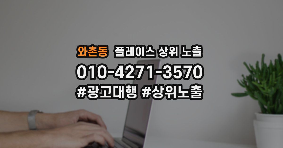 와촌동 플레이스 상위 노출