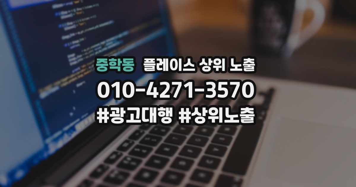 중학동 플레이스 상위 노출