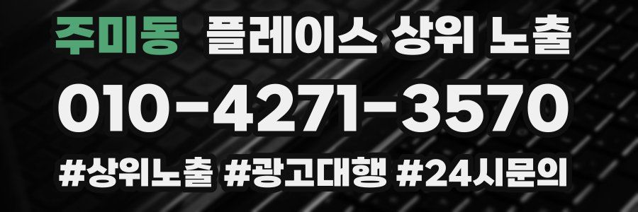 주미동 플레이스 상위 노출