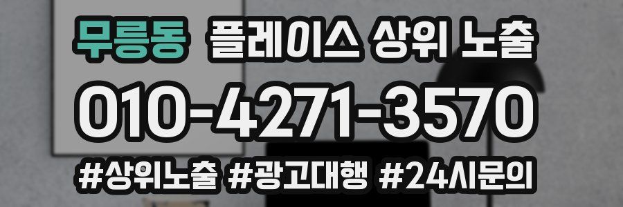 무릉동 플레이스 상위 노출