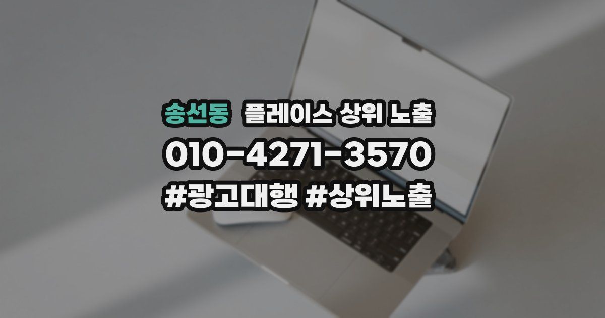 송선동 플레이스 상위 노출