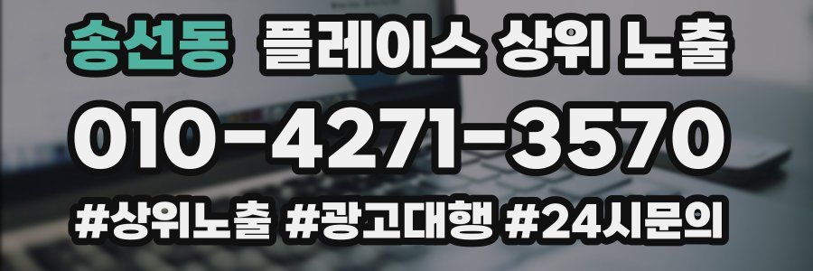 송선동 플레이스 상위 노출