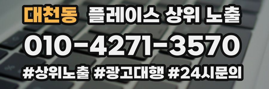 대천동 플레이스 상위 노출