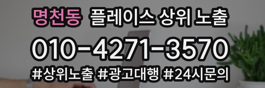 명천동 플레이스 상위 노출