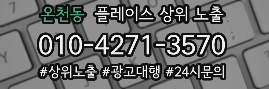 온천동 플레이스 상위 노출