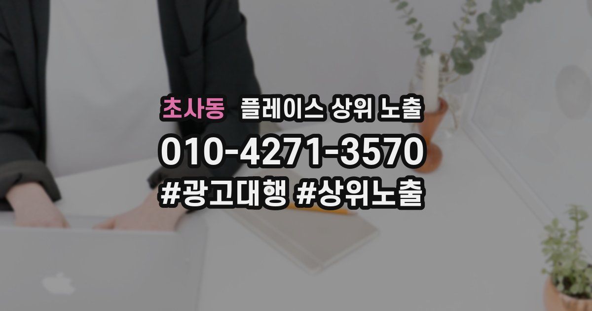 초사동 플레이스 상위 노출