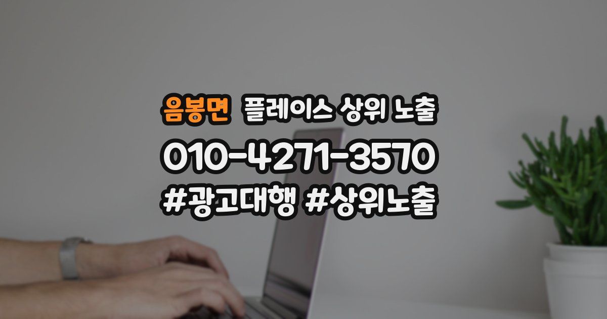 음봉면 플레이스 상위 노출