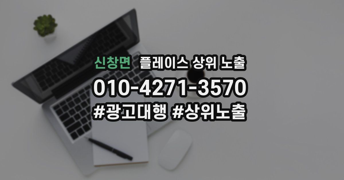 신창면 플레이스 상위 노출