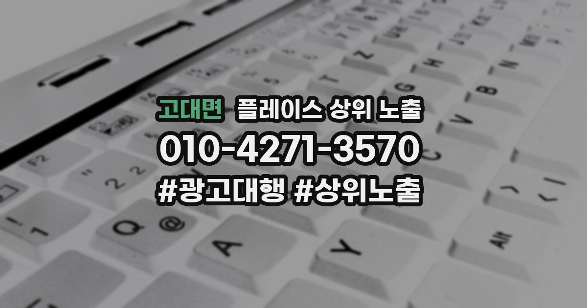 고대면 플레이스 상위 노출