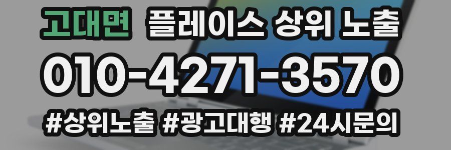 고대면 플레이스 상위 노출