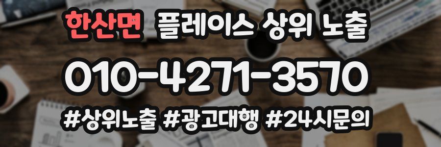 한산면 플레이스 상위 노출
