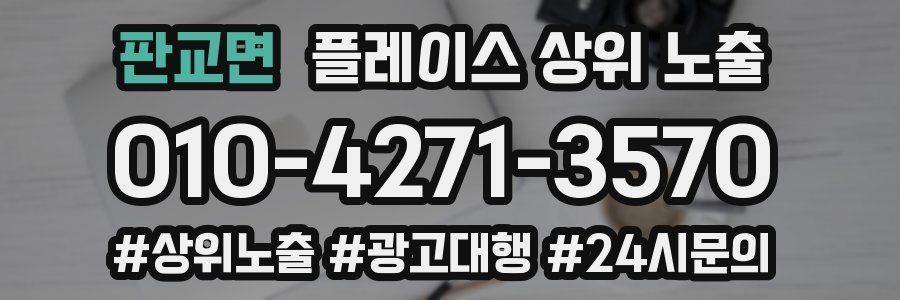 판교면 플레이스 상위 노출