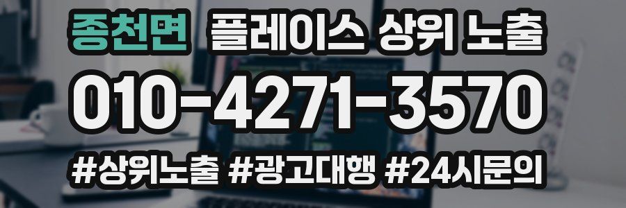 종천면 플레이스 상위 노출