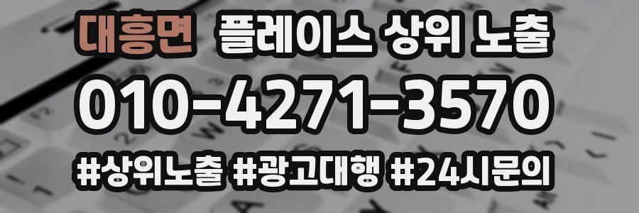 대흥면 플레이스 상위 노출