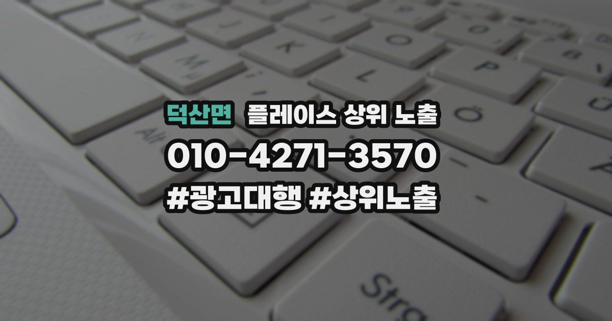 덕산면 플레이스 상위 노출
