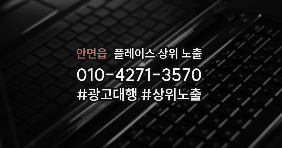 안면읍 플레이스 상위 노출