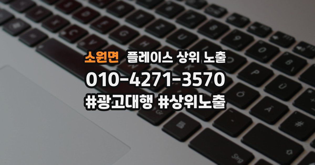 소원면 플레이스 상위 노출