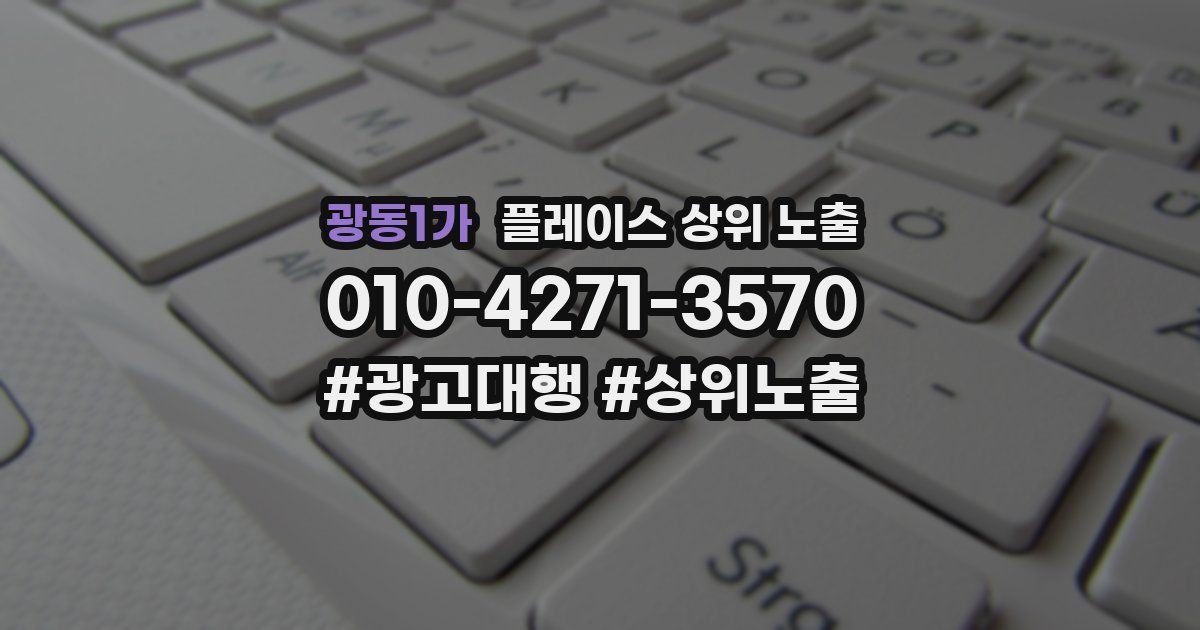 광동1가 플레이스 상위 노출