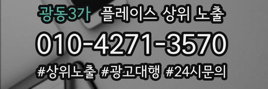 광동3가 플레이스 상위 노출