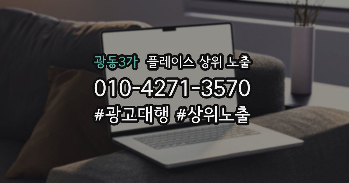 광동3가 플레이스 상위 노출