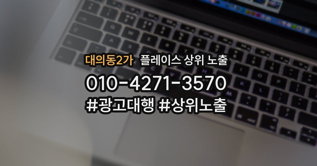 대의동2가 플레이스 상위 노출