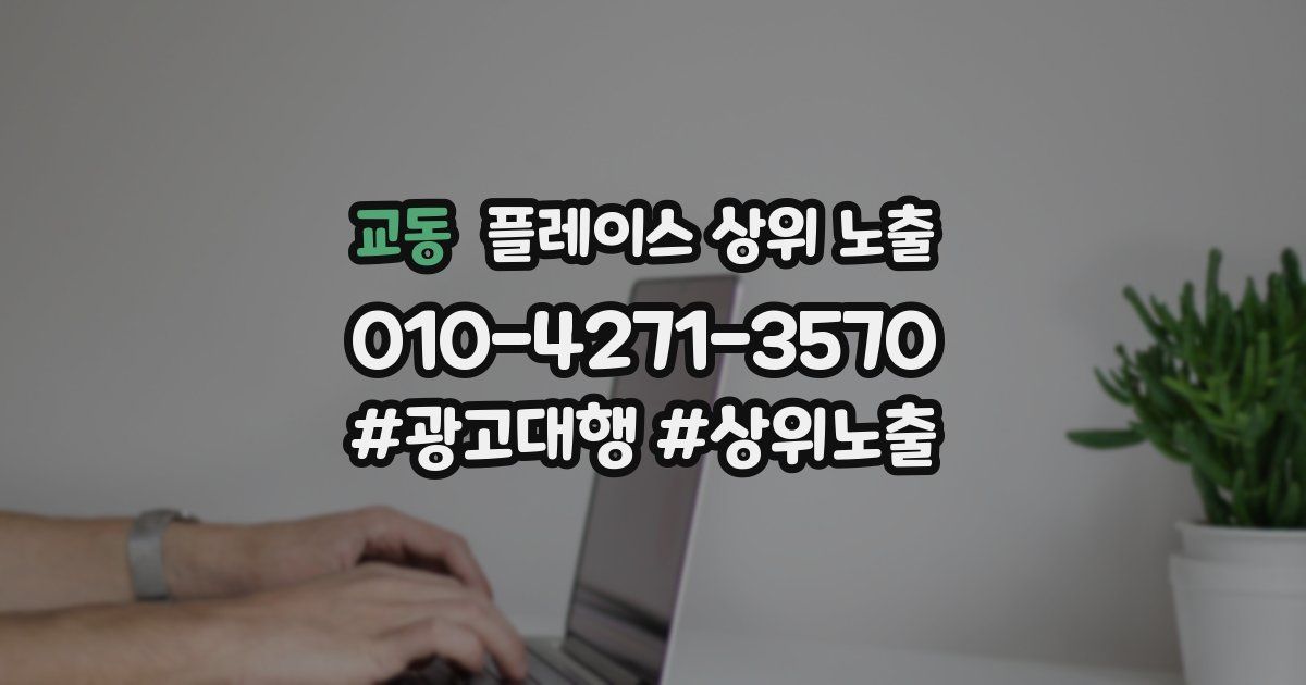 교동 플레이스 상위 노출