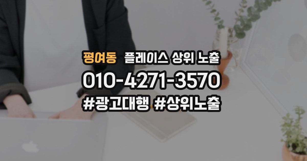 평여동 플레이스 상위 노출