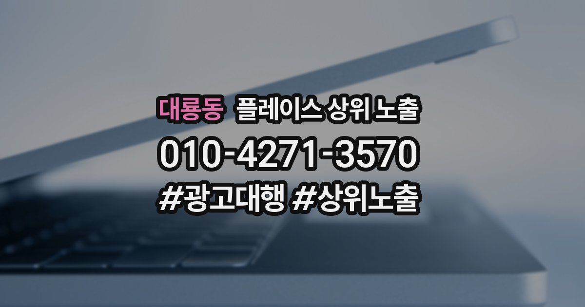 대룡동 플레이스 상위 노출