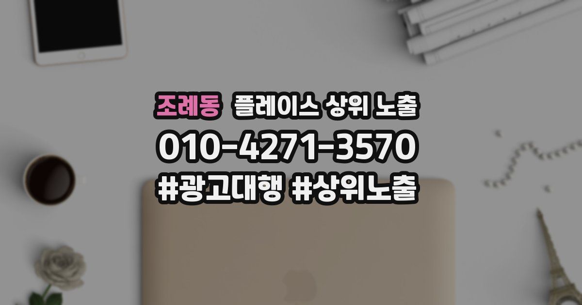 조례동 플레이스 상위 노출