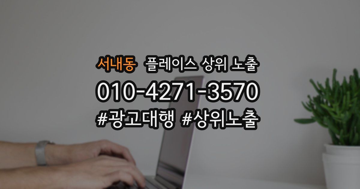 서내동 플레이스 상위 노출
