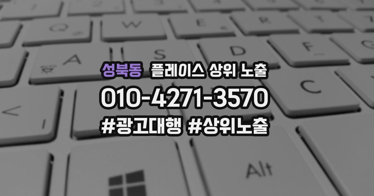 성북동 플레이스 상위 노출