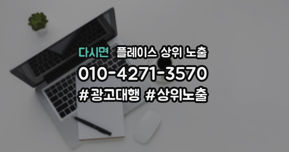 다시면 플레이스 상위 노출