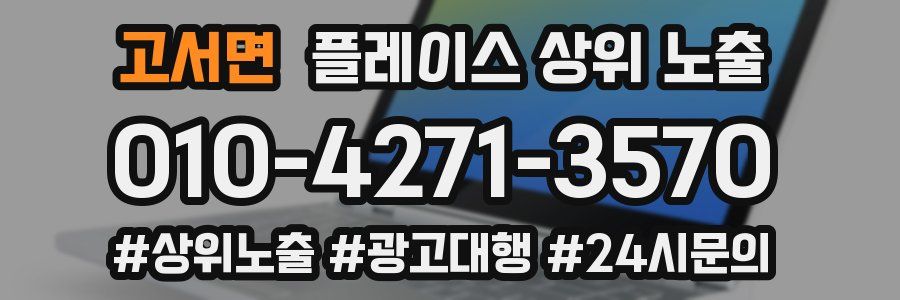고서면 플레이스 상위 노출