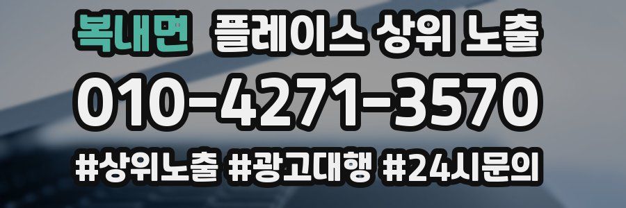 복내면 플레이스 상위 노출