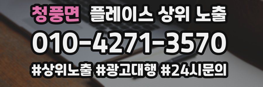 청풍면 플레이스 상위 노출
