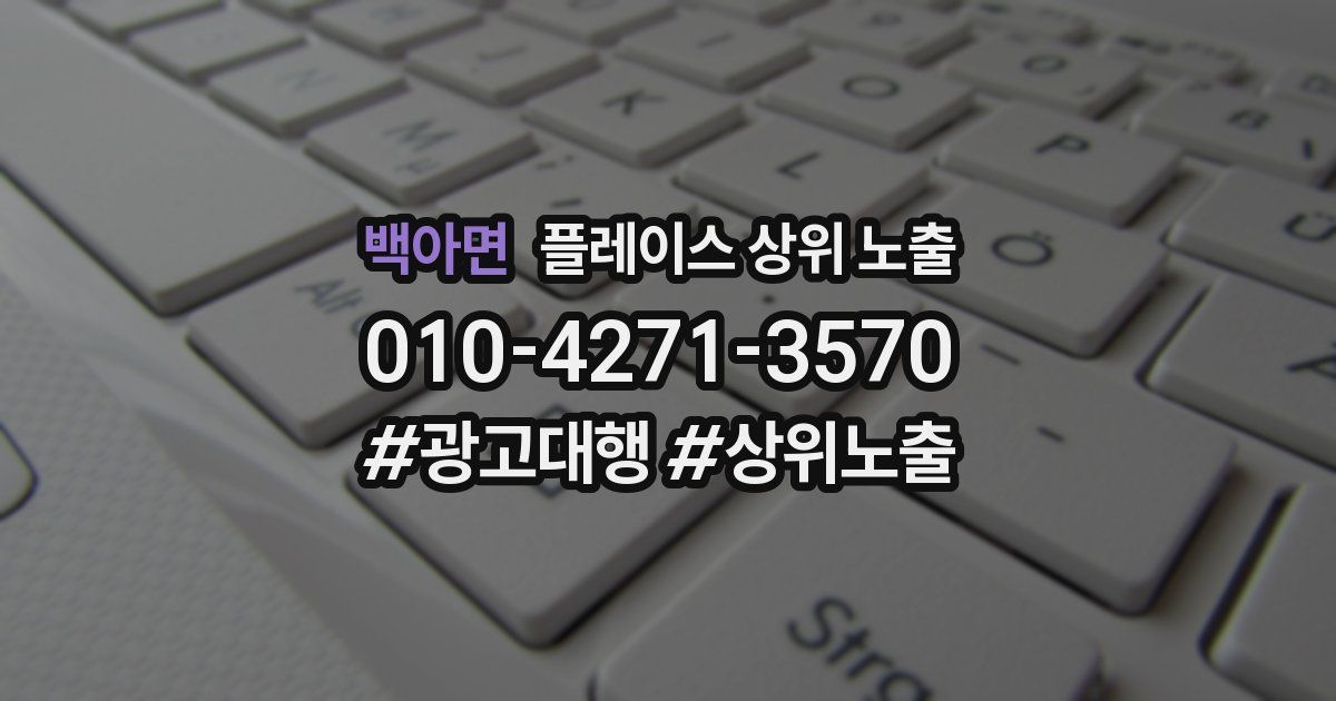 백아면 플레이스 상위 노출