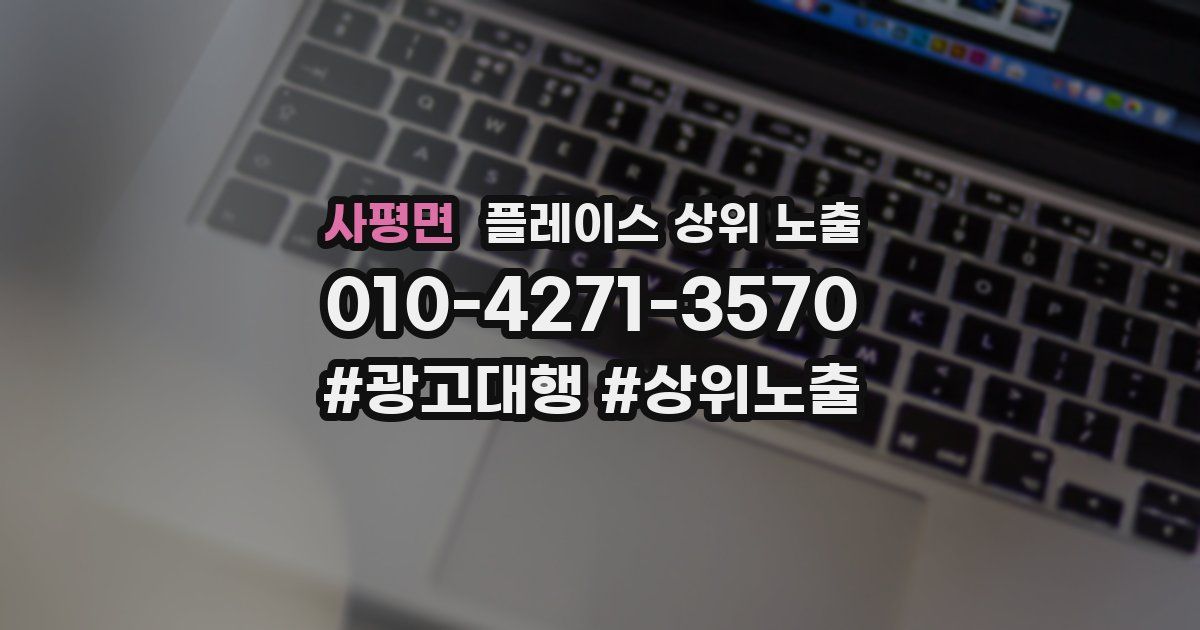 사평면 플레이스 상위 노출