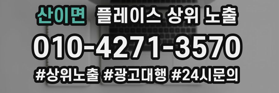 산이면 플레이스 상위 노출