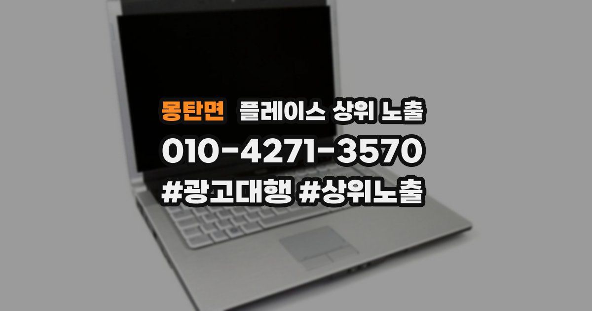몽탄면 플레이스 상위 노출