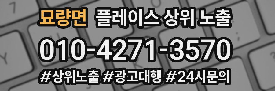 묘량면 플레이스 상위 노출