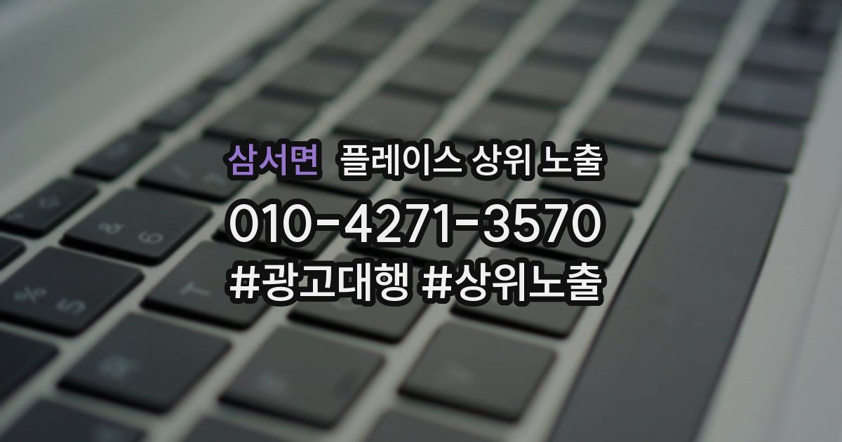 삼서면 플레이스 상위 노출