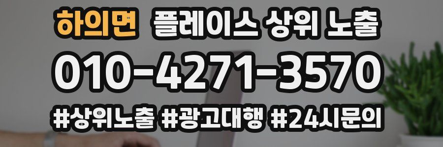 하의면 플레이스 상위 노출