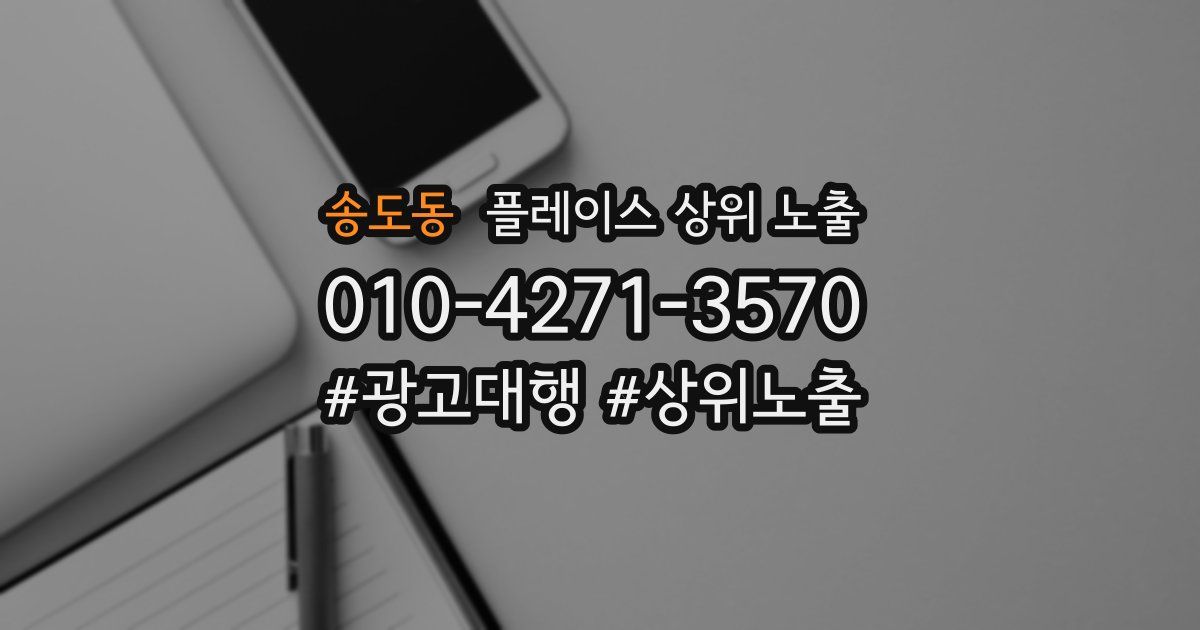 송도동 플레이스 상위 노출