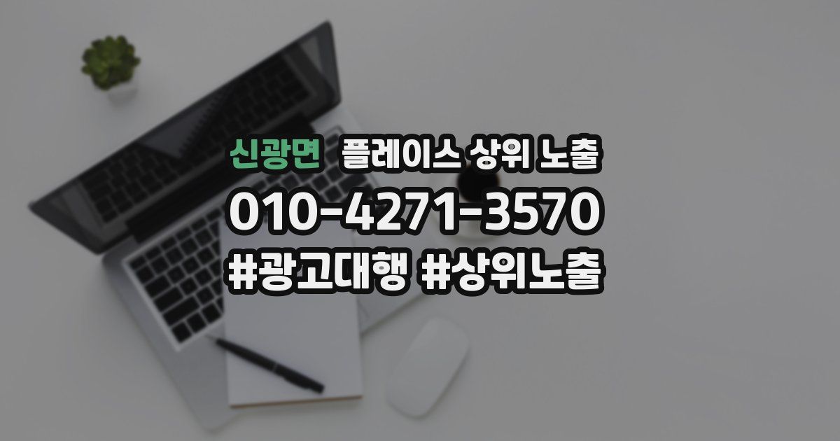 신광면 플레이스 상위 노출