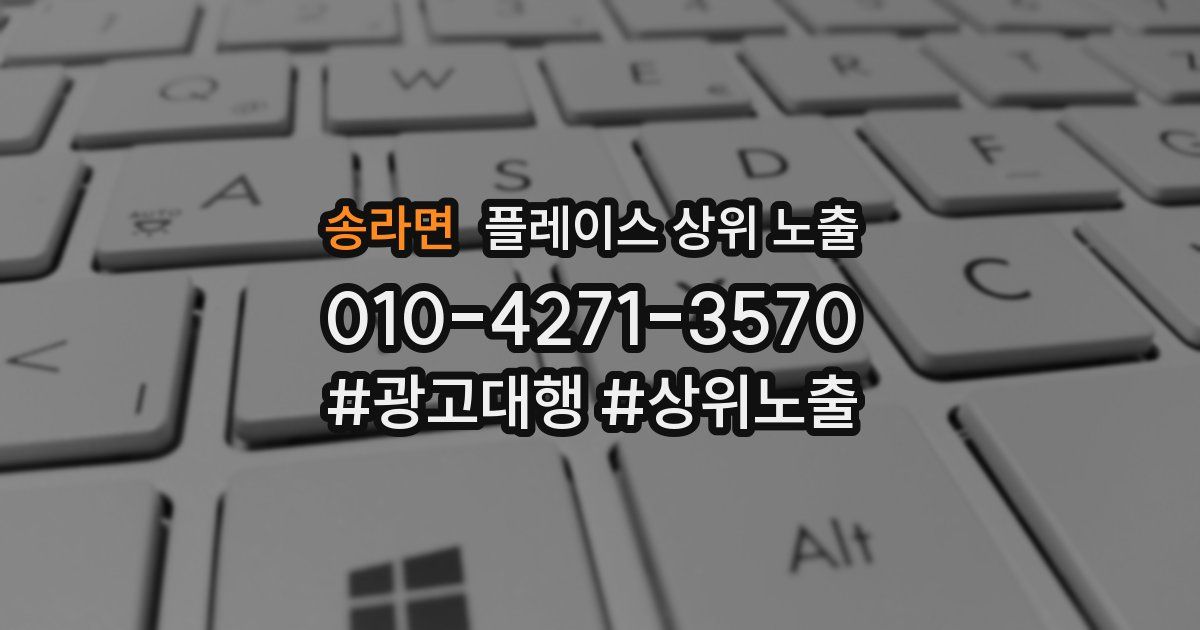 송라면 플레이스 상위 노출